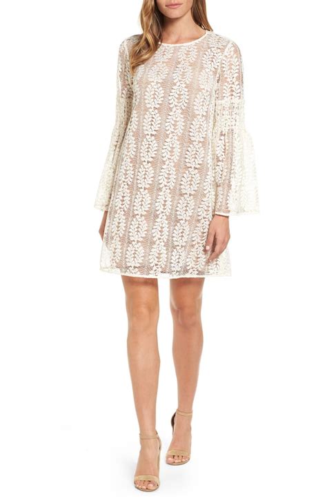 michael kors bell sleeve lace dress|Michael Kors shift dress.